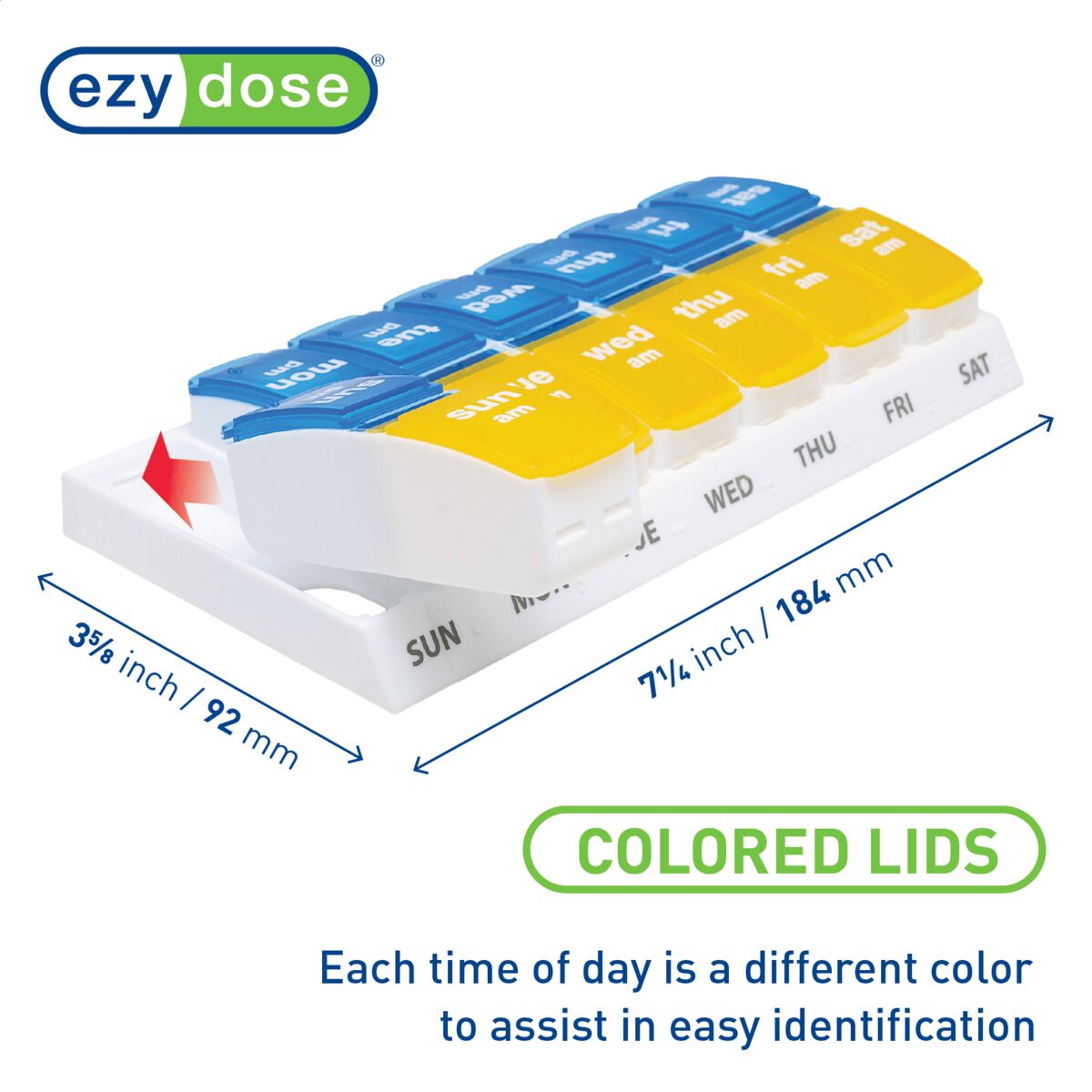 Ezy Dose® Weekly AM/PM Travel Pill Organizer (Large)
