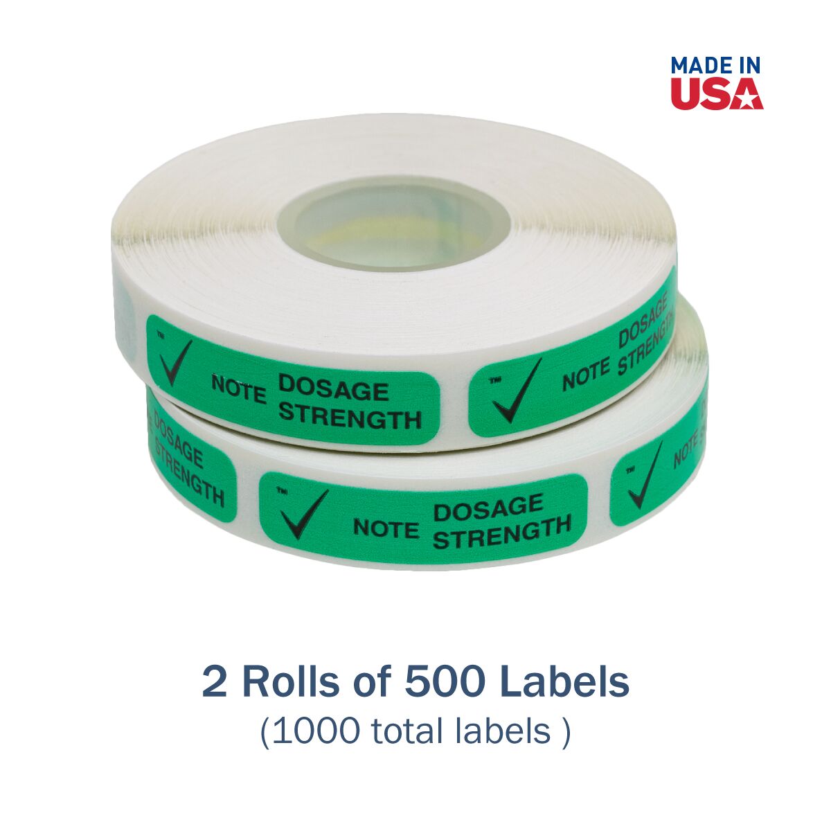 Apothecary Products "Dosage Strength" Labels (Case of 1000)