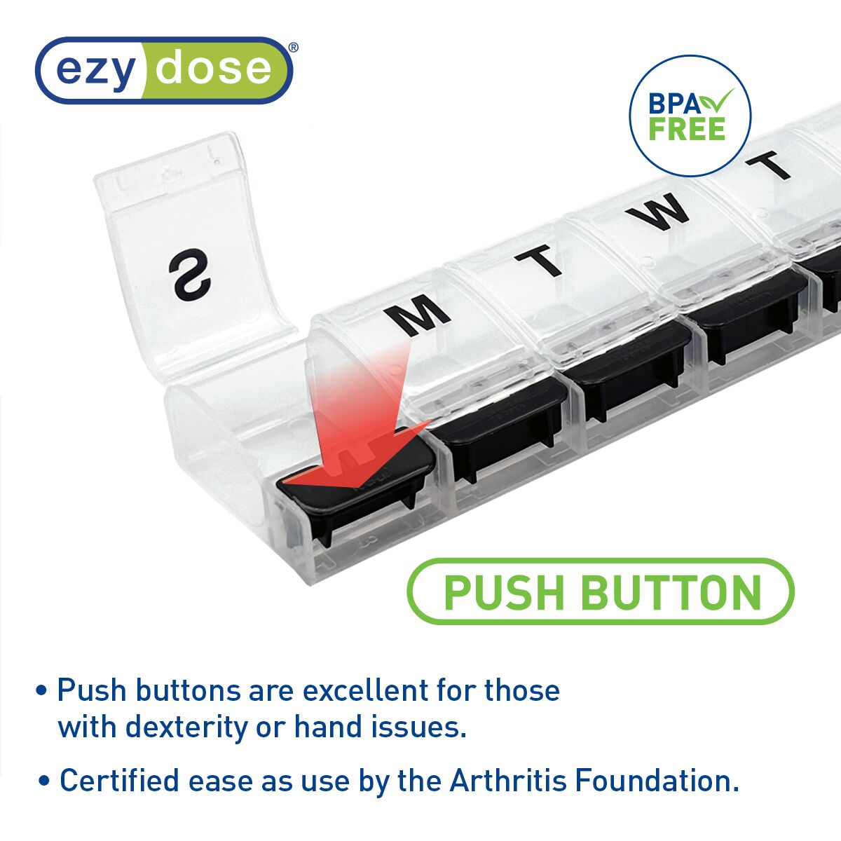 Ezy Dose® Push Button Weekly Pill Organizer
