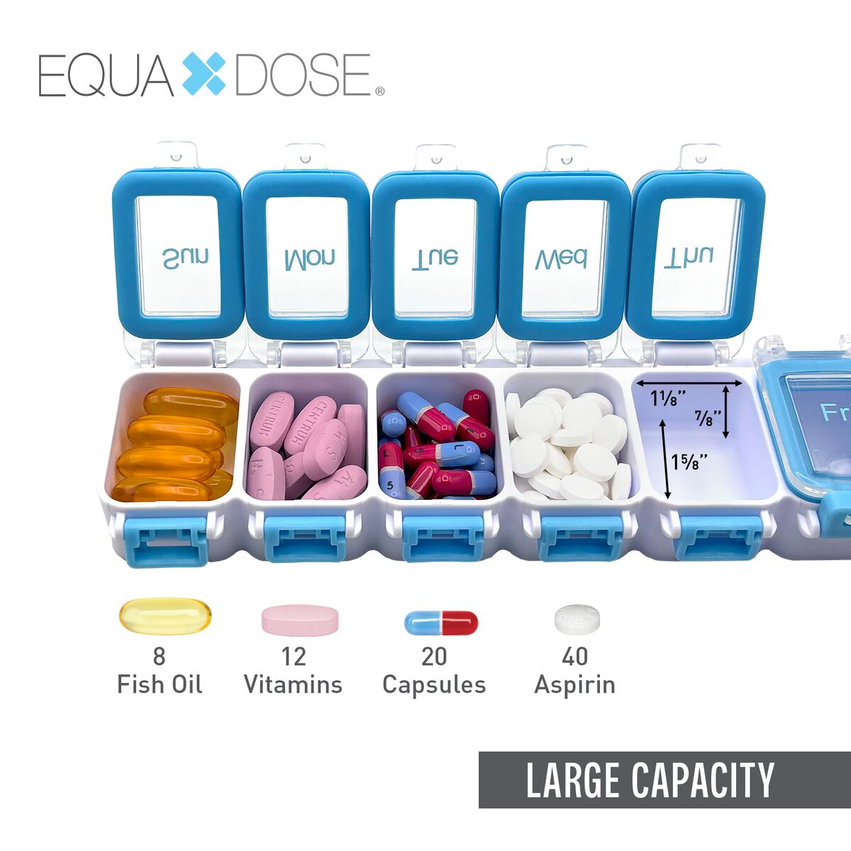 Equadose® Weekly Waterproof Pill Organizer