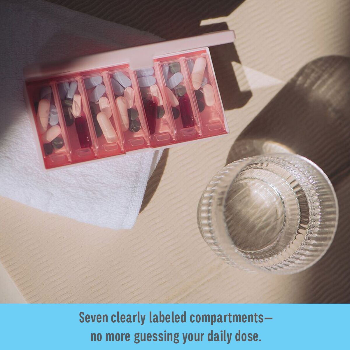 Equadose® Mirrored Travel Pill Case