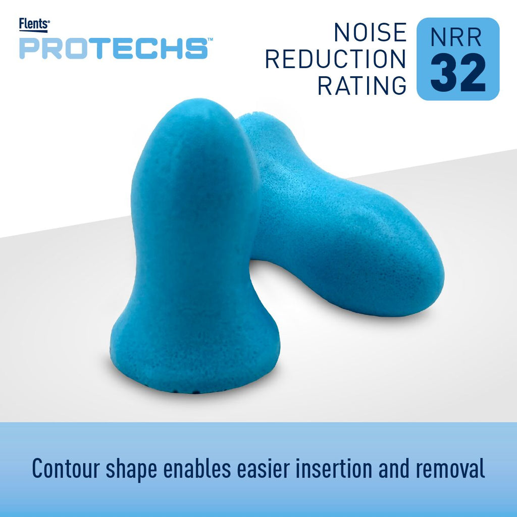 Flents Protechs Noice Reduction Rating 32 Foam Ear Plugs - Contour shape enables easier insertion and removal | Apothecary Brands