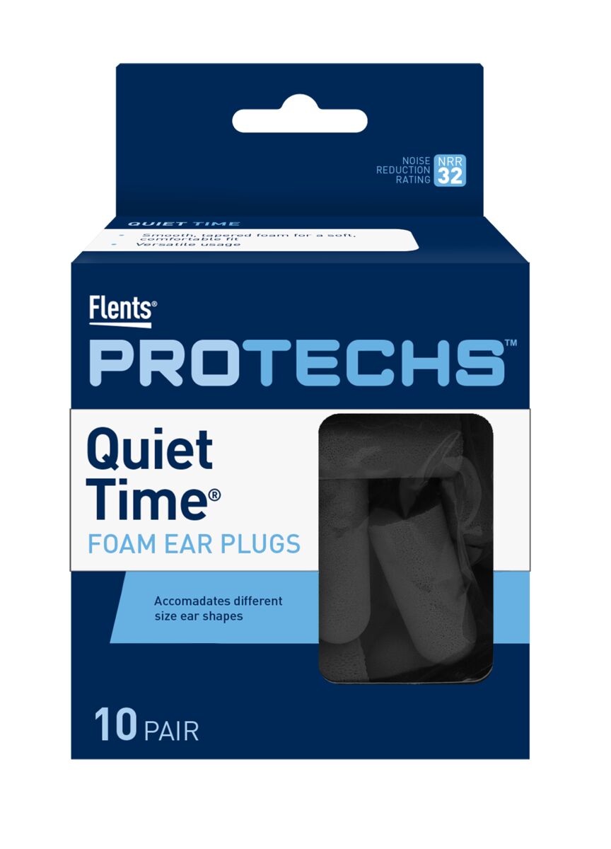 Flents Protechs Quiet Time Foarm Ear Plugs - 10 Pair (Black) | Apothecary Brands