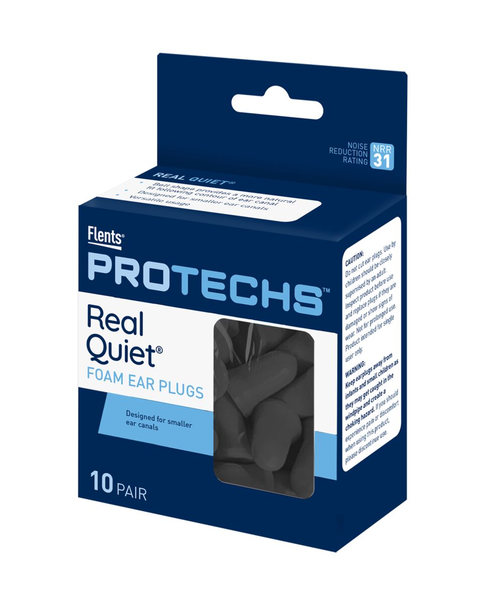 10 Pair Foam Ear Plugs - Real Quiet (Black) | Flents Protechs at Apothecary Brands