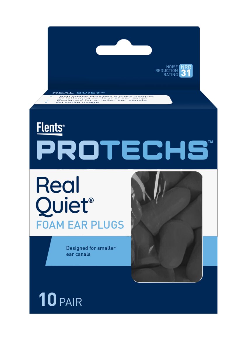10 Pair Real Quiet Foam Ear Plugs (Black) | Flents Protechs Apothecary Brands