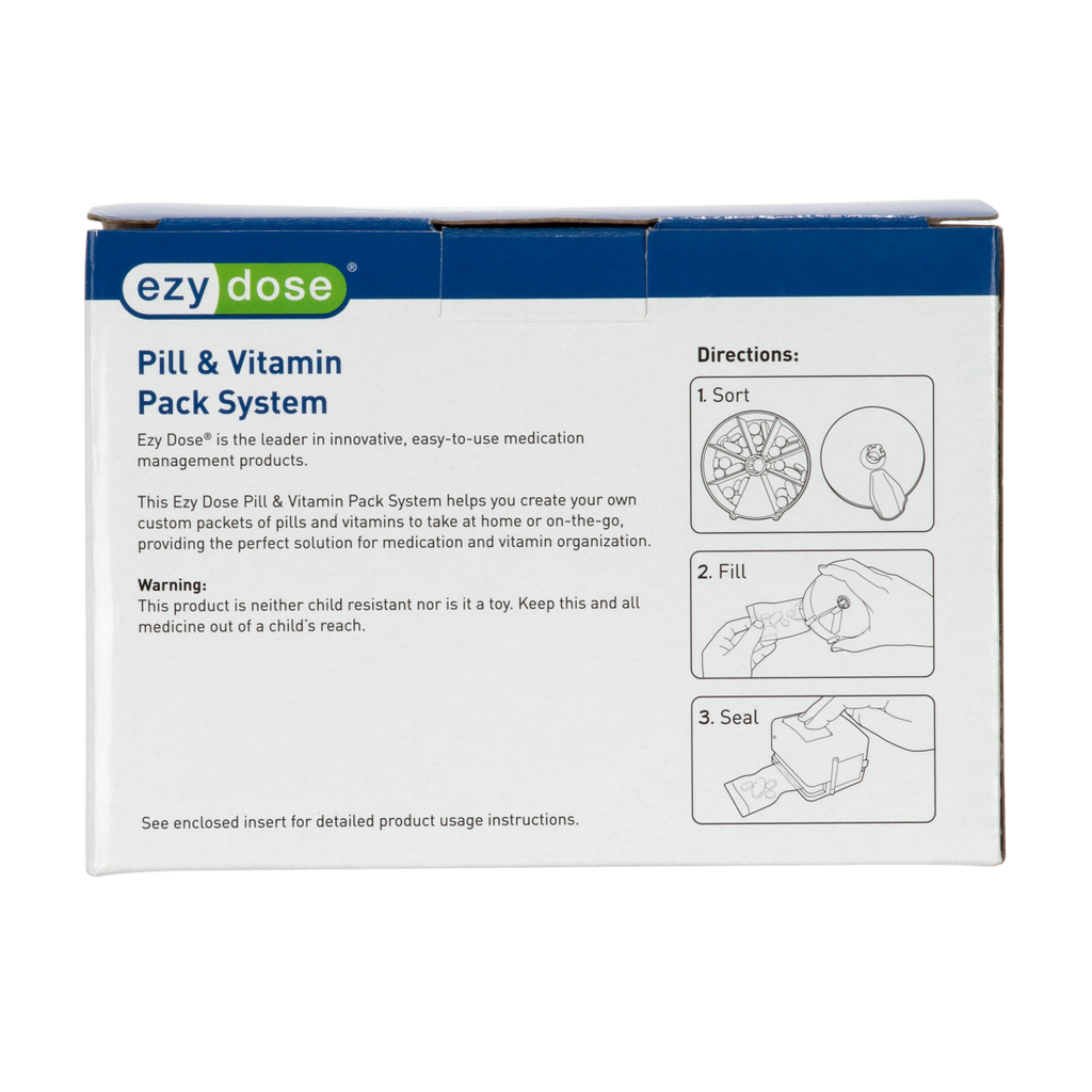 Ezy Dose® Pill & Vitamin Packing System directions