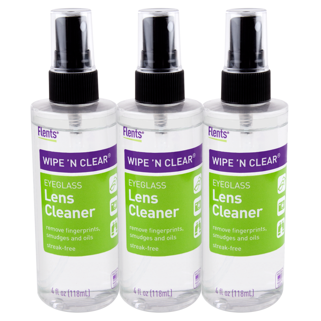 Flents® Wipe 'n Clear® Spray Lens Cleaner, 4 fl oz (3 Pack)