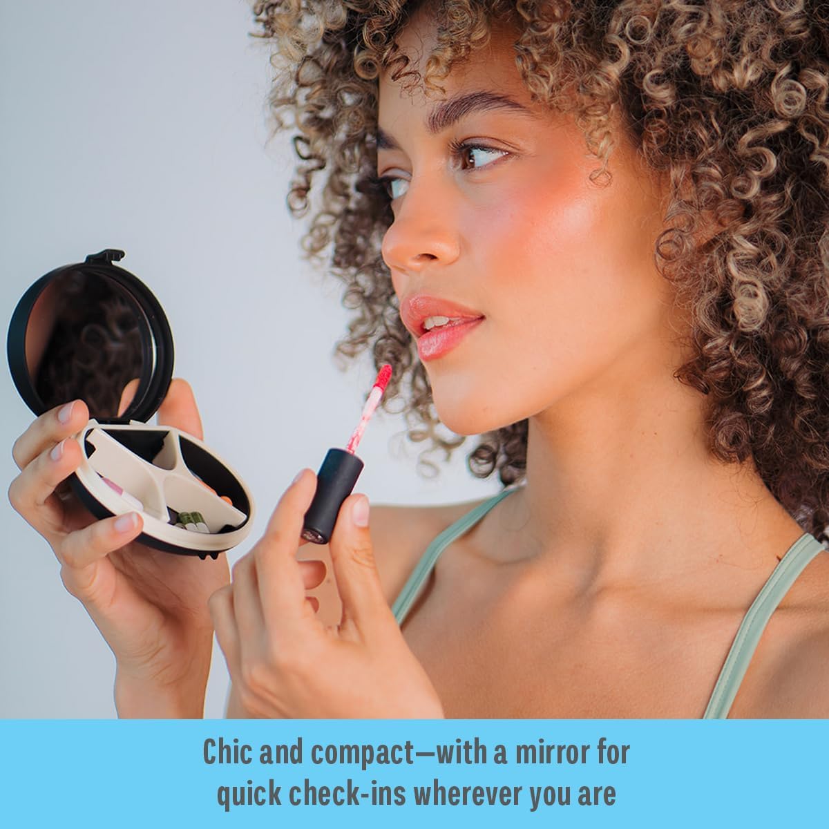 Equadose® Mirrored Oval Pocket Pill Case