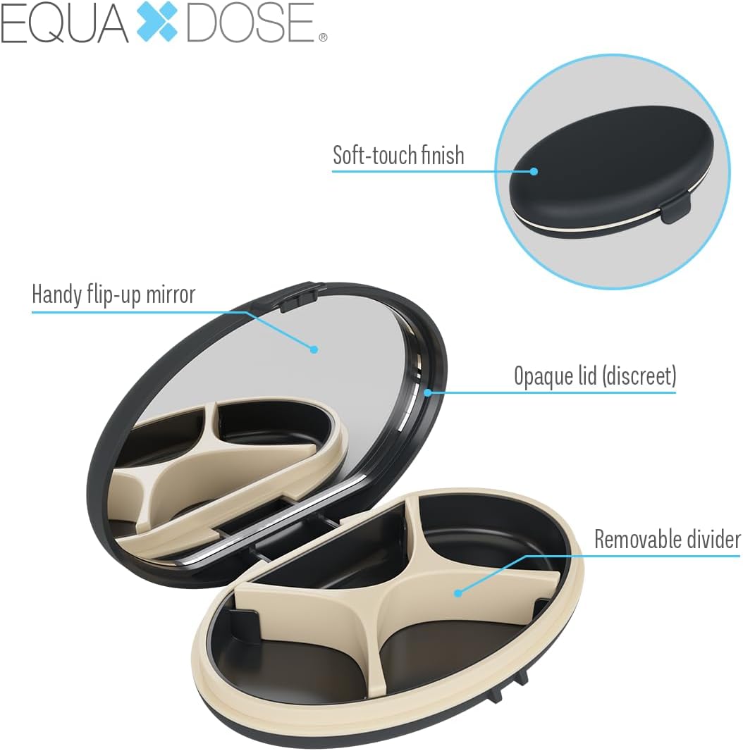 Equadose® Mirrored Oval Pocket Pill Case