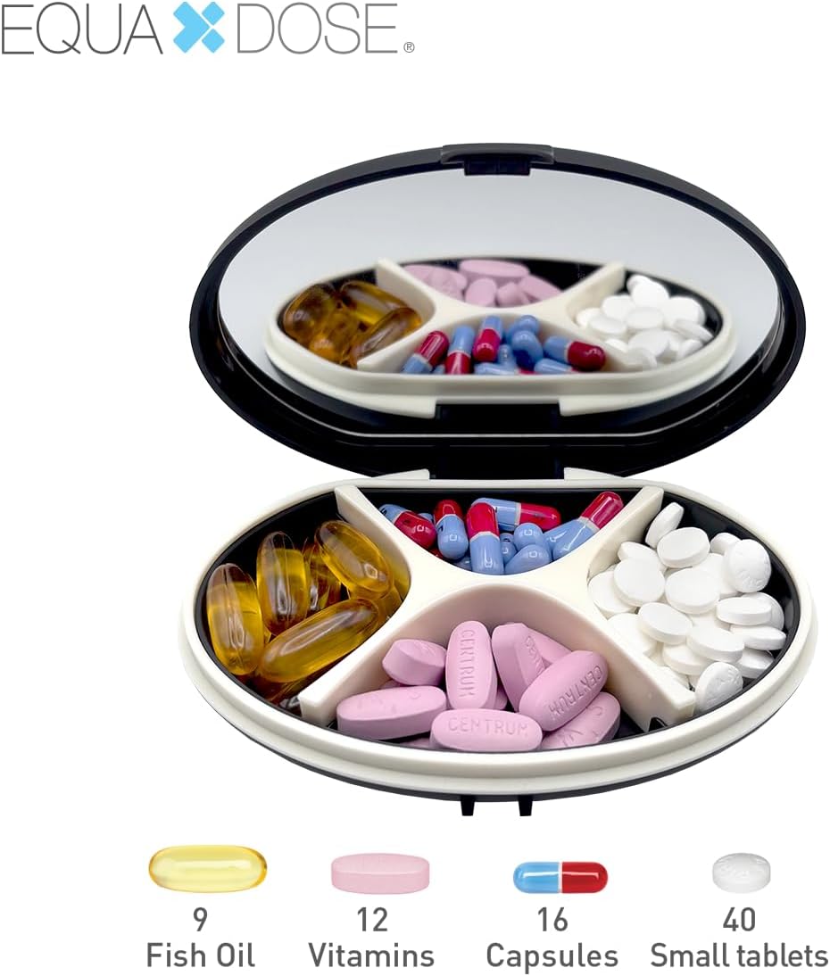 Equadose® Mirrored Oval Pocket Pill Case