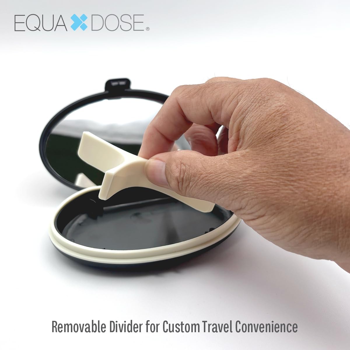 Equadose® Mirrored Oval Pocket Pill Case