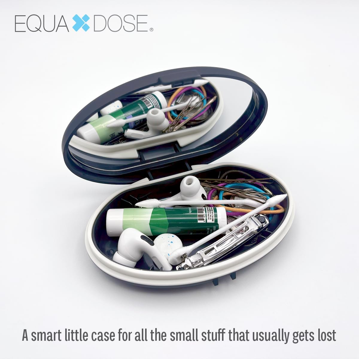 Equadose® Mirrored Oval Pocket Pill Case