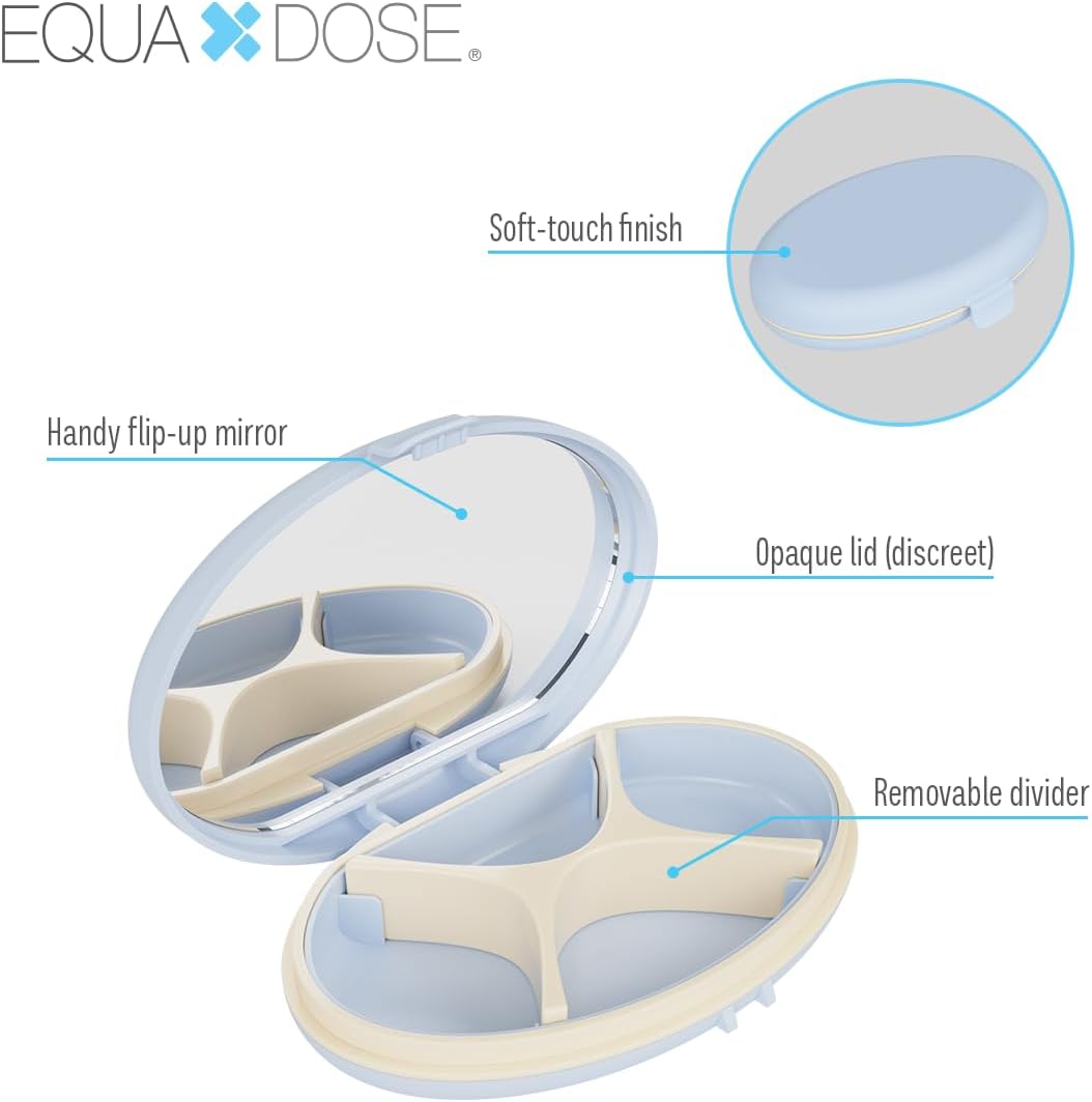 Equadose® Mirrored Oval Pocket Pill Case