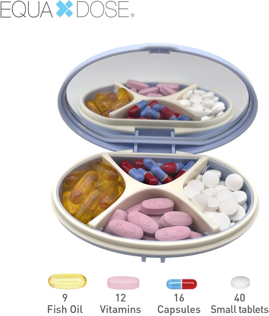 Equadose® Mirrored Oval Pocket Pill Case