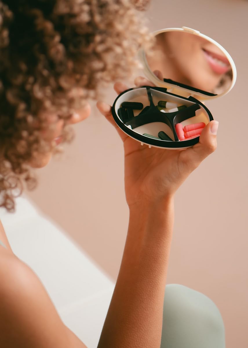 Equadose® Mirrored Oval Pocket Pill Case