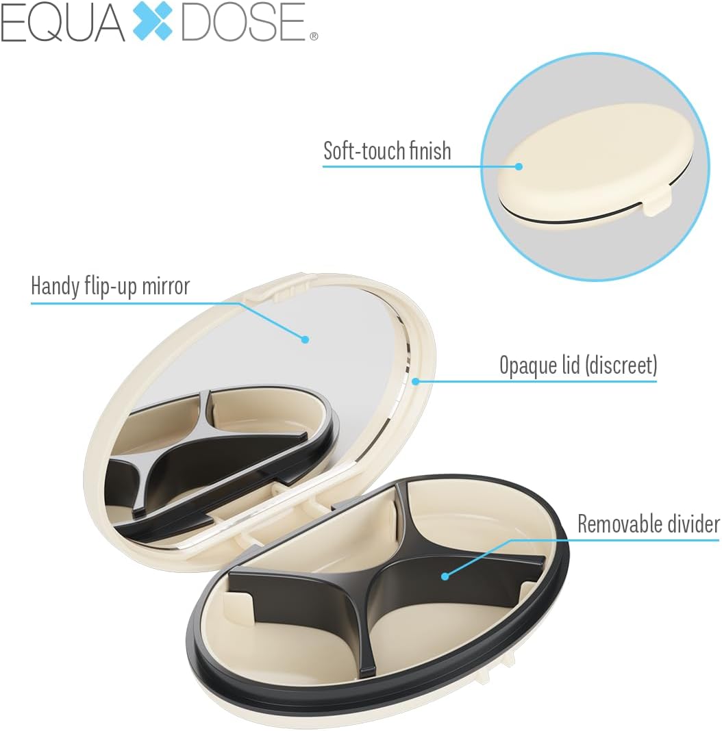 Equadose® Mirrored Oval Pocket Pill Case