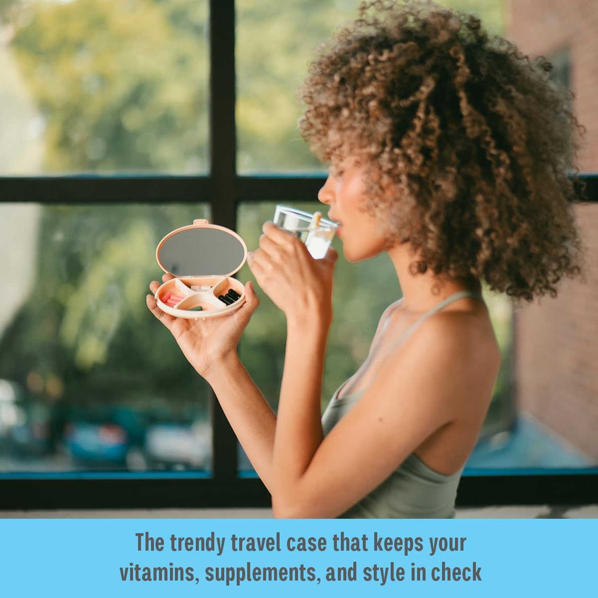 Equadose® Mirrored Oval Pocket Pill Case