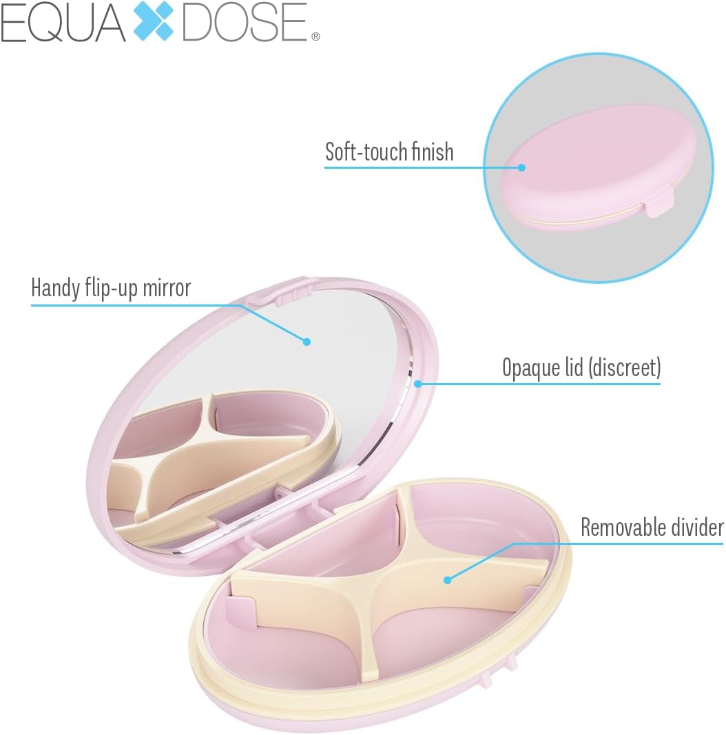 Equadose® Mirrored Oval Pocket Pill Case