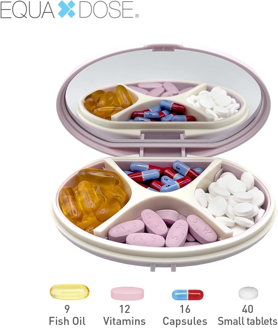 Equadose® Mirrored Oval Pocket Pill Case