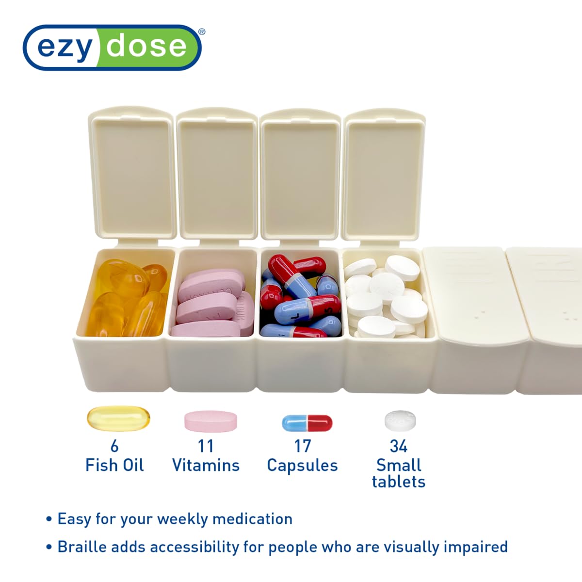 Ezy Dose® Weekly Matte Embossed Pill Organizer