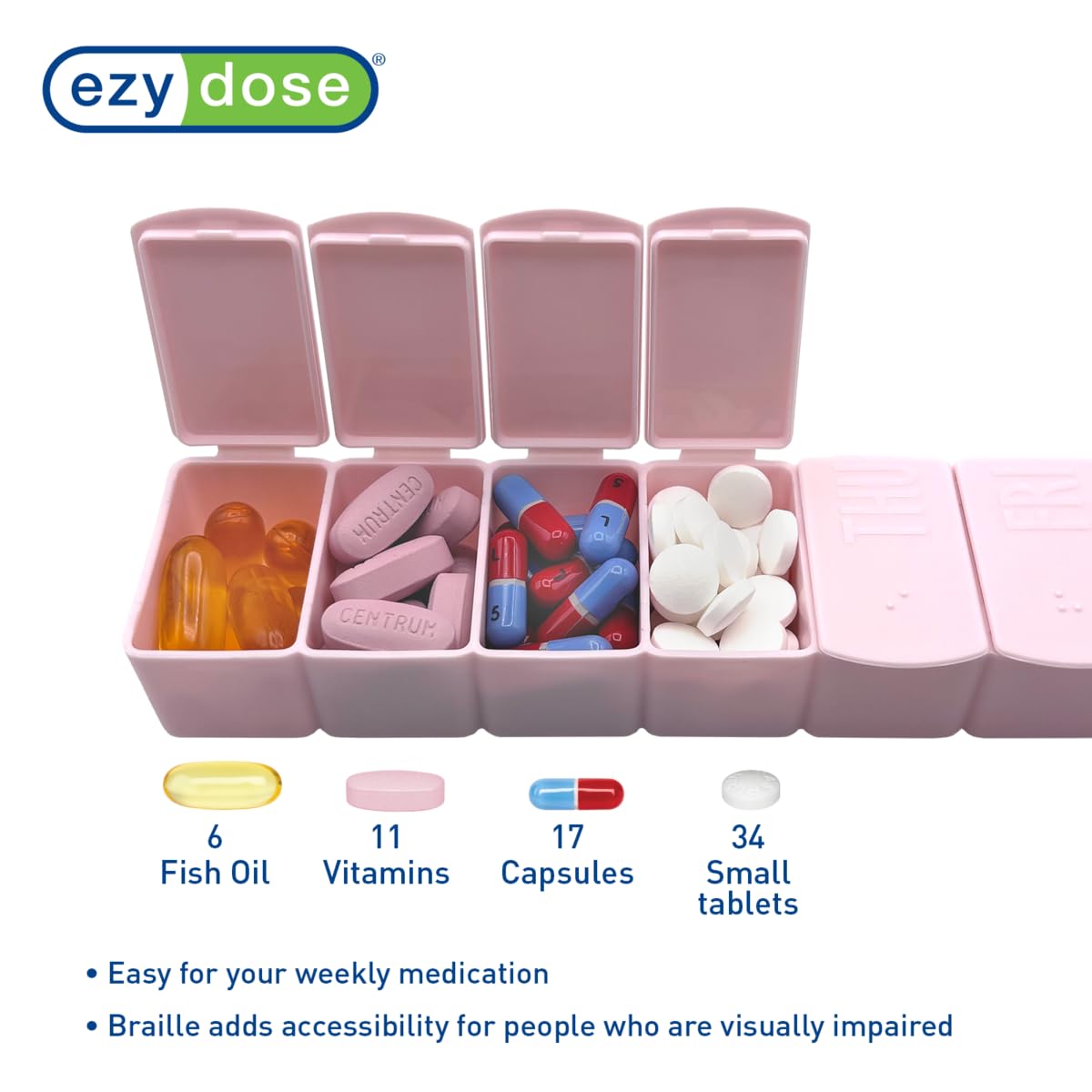 Ezy Dose® Weekly Matte Embossed Pill Organizer