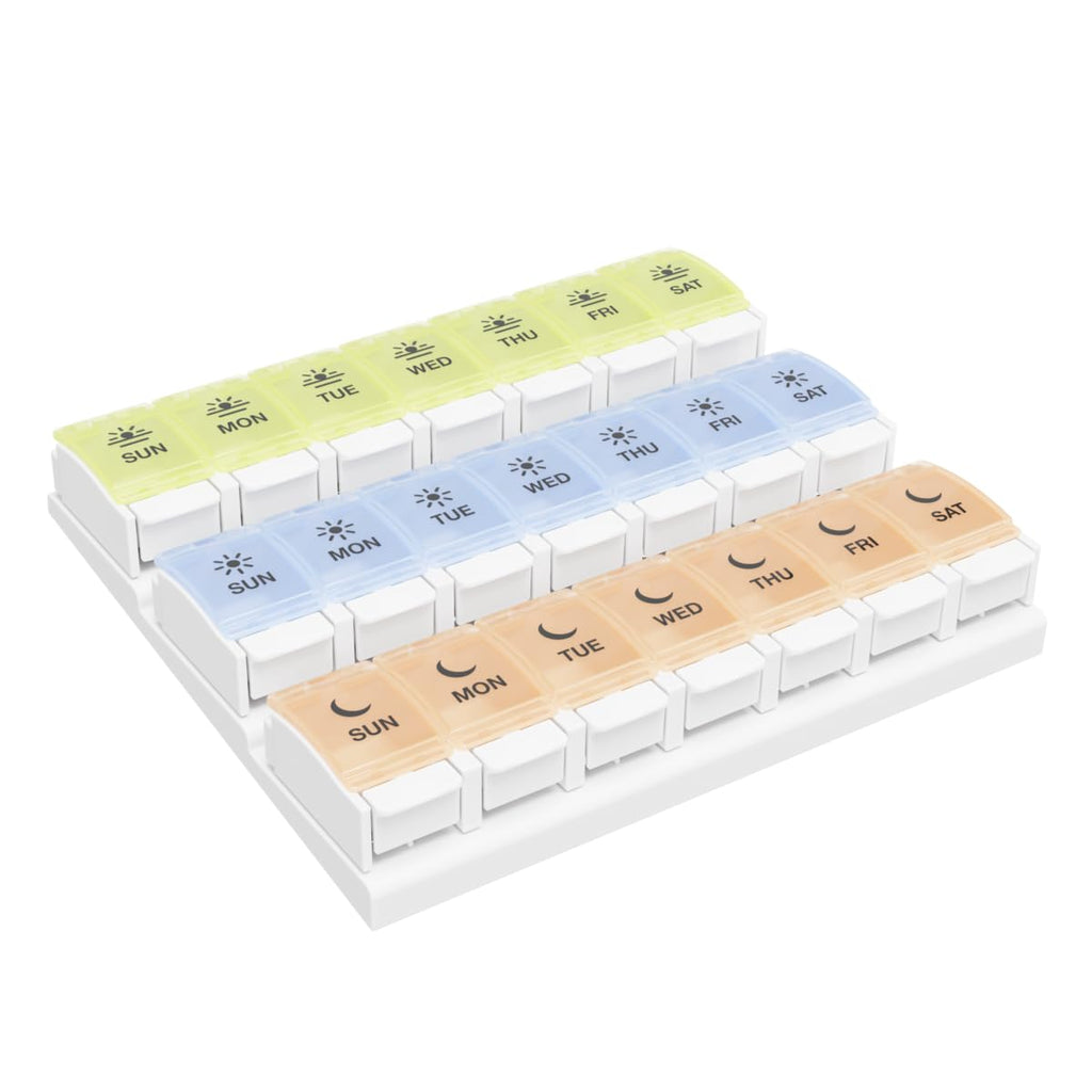 Ezy Dose® Push Button Weekly 3x/Day Pill Organizer, Pastel Rainbow