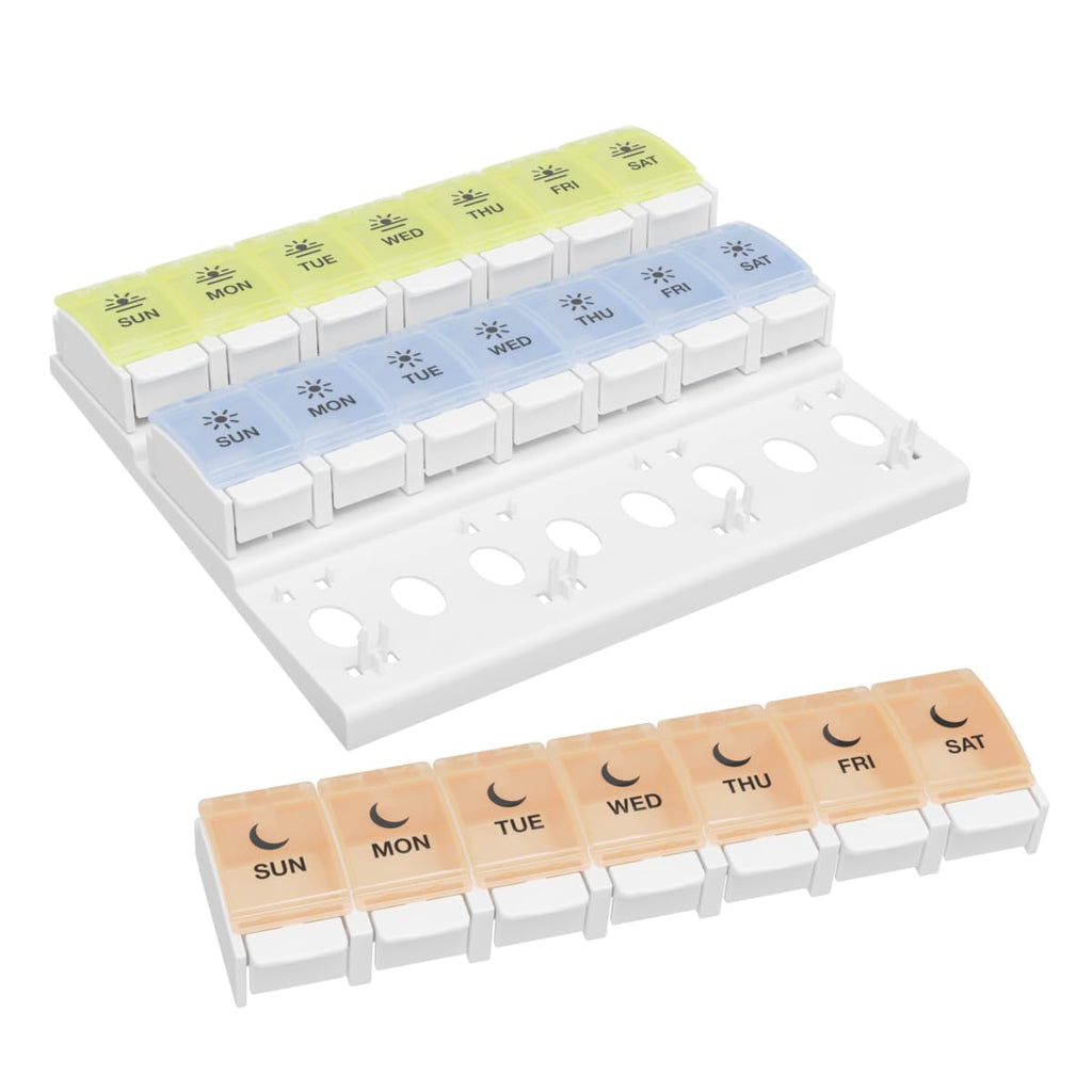 Ezy Dose® Push Button Weekly 3x/Day Pill Organizer, Pastel Rainbow