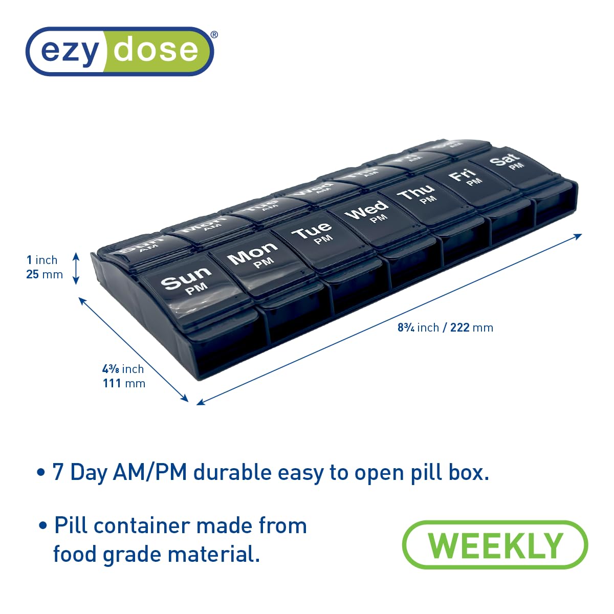Ezy Dose® Push Button Weekly AM/PM Pill Organizer (XL)