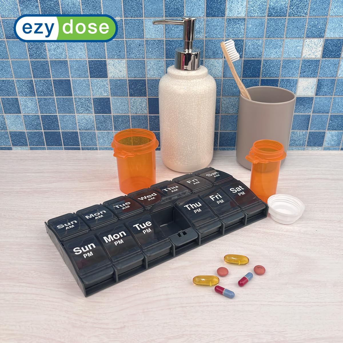 Ezy Dose® Push Button Weekly AM/PM Pill Organizer (XL)