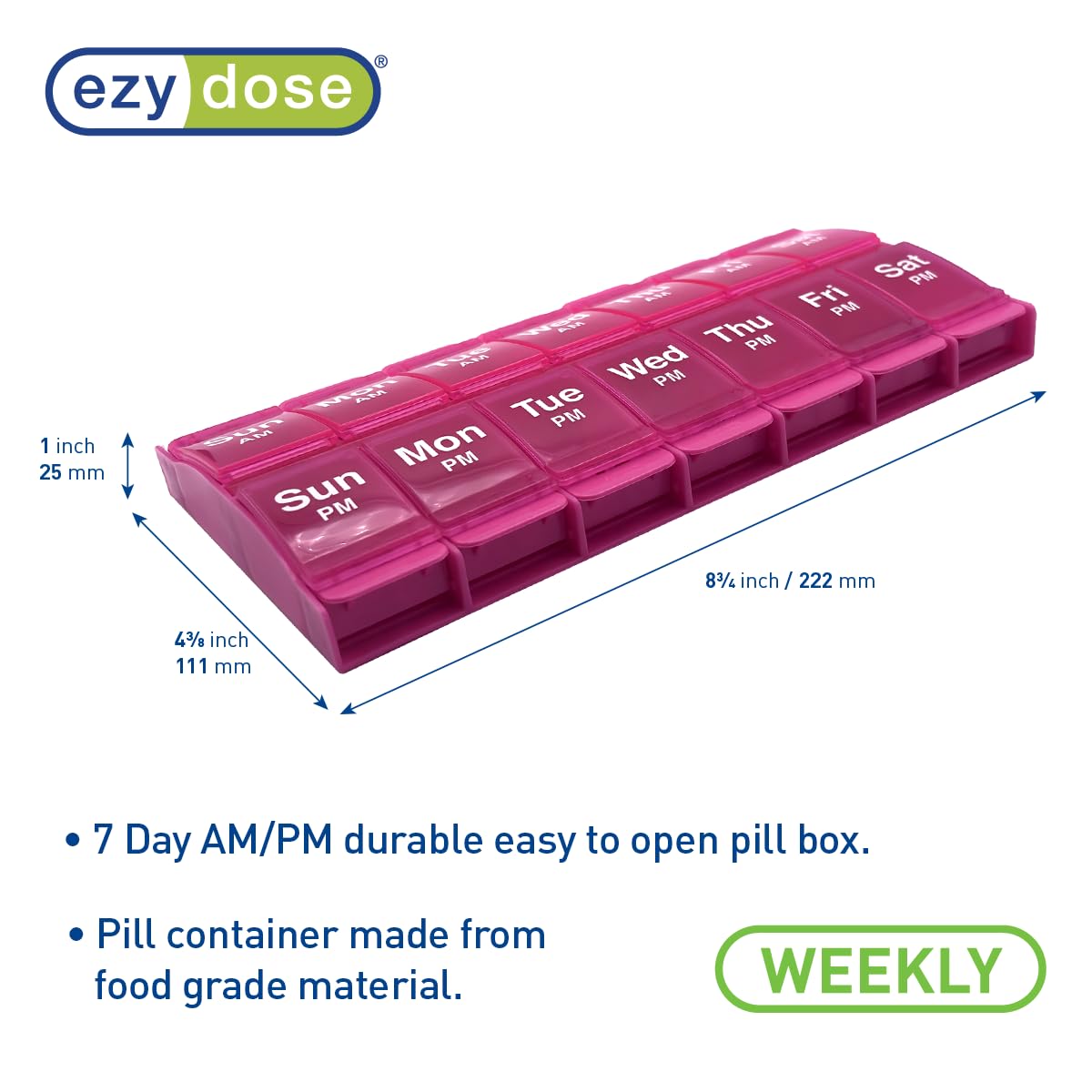 Ezy Dose® Push Button Weekly AM/PM Pill Organizer (XL)