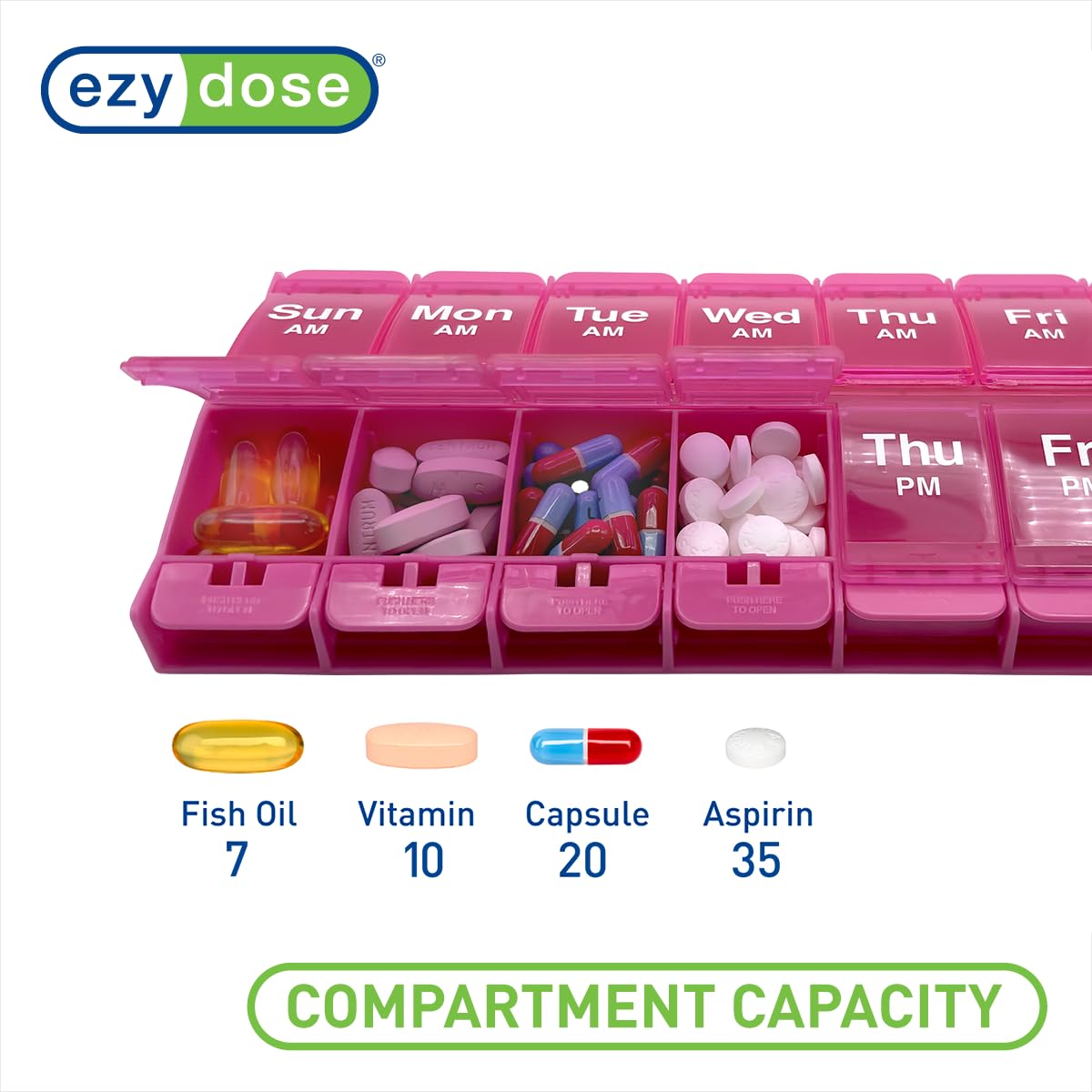 Ezy Dose® Push Button Weekly AM/PM Pill Organizer (XL)