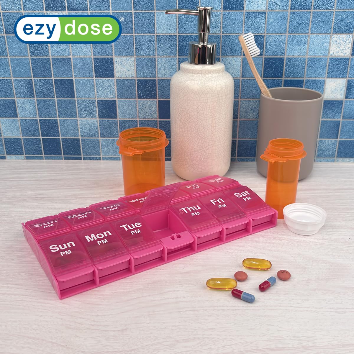 Ezy Dose® Push Button Weekly AM/PM Pill Organizer (XL)