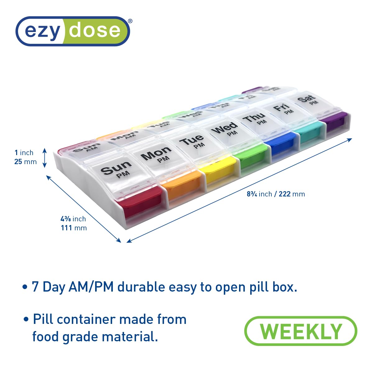 Ezy Dose® Push Button Weekly AM/PM Pill Organizer (XL)