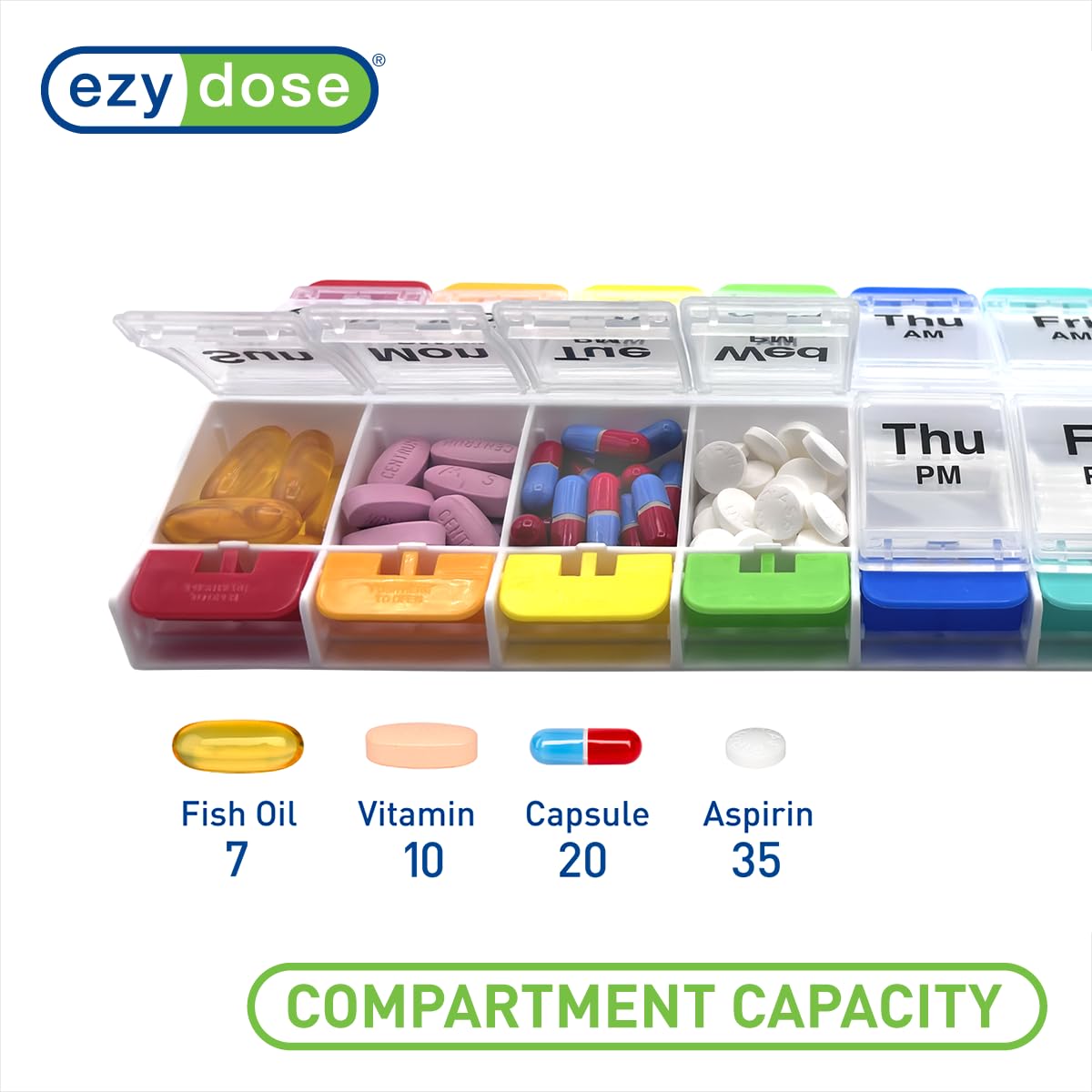 Ezy Dose® Push Button Weekly AM/PM Pill Organizer (XL)