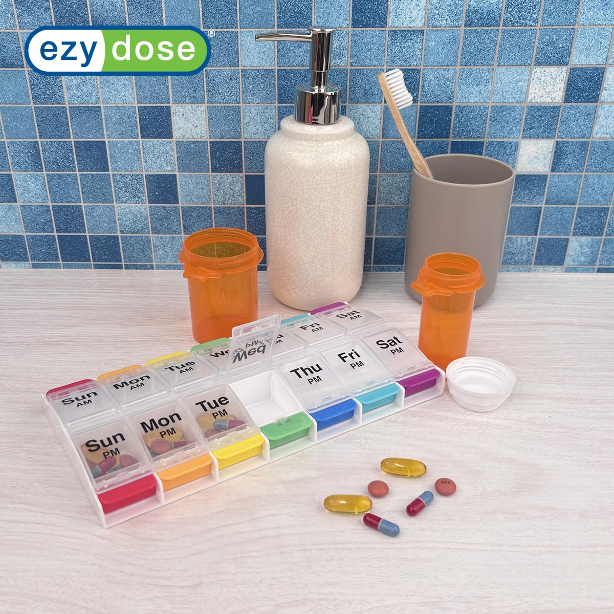 Ezy Dose® Push Button Weekly AM/PM Pill Organizer (XL)