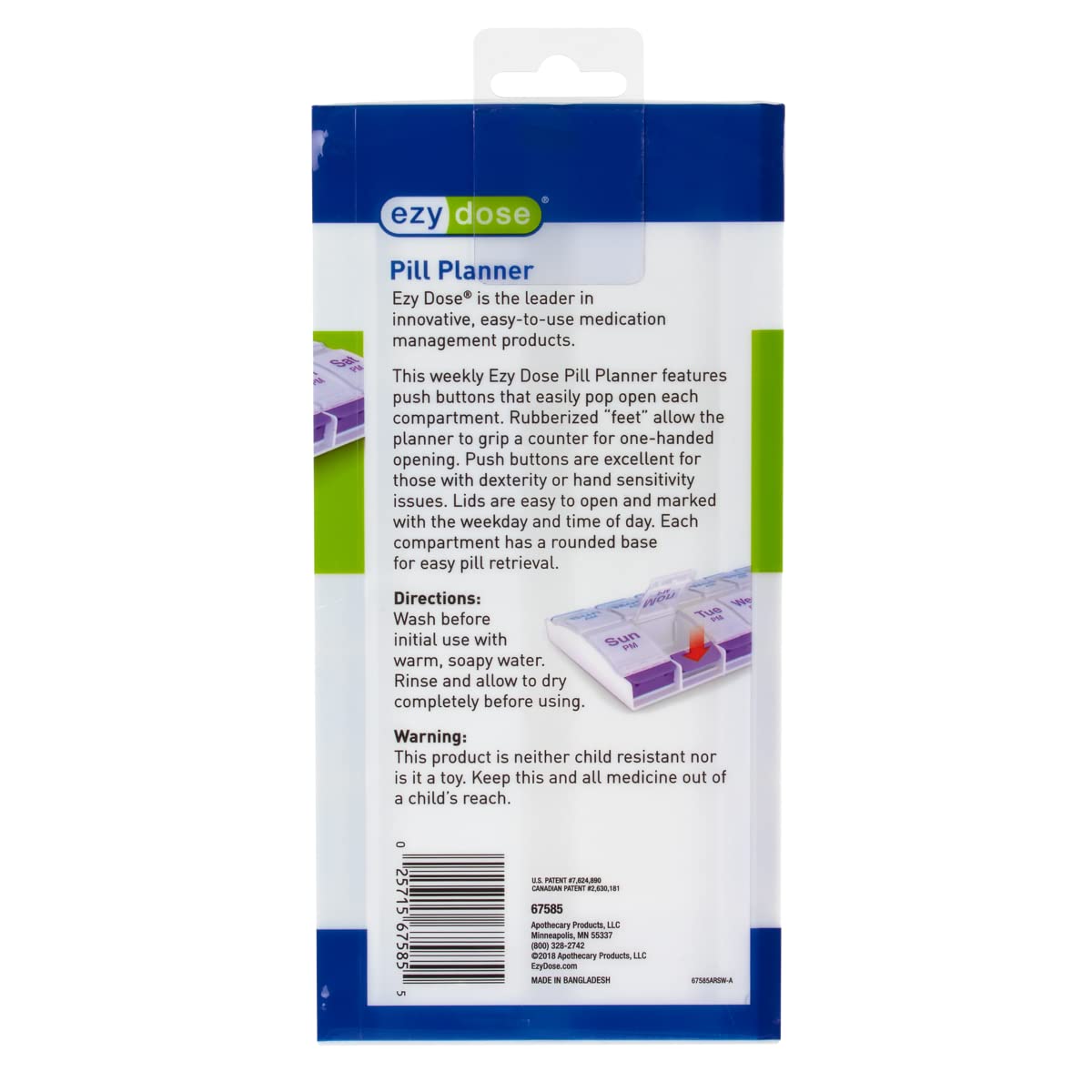 Ezy Dose® Push Button Weekly AM/PM Pill Organizer (XL)