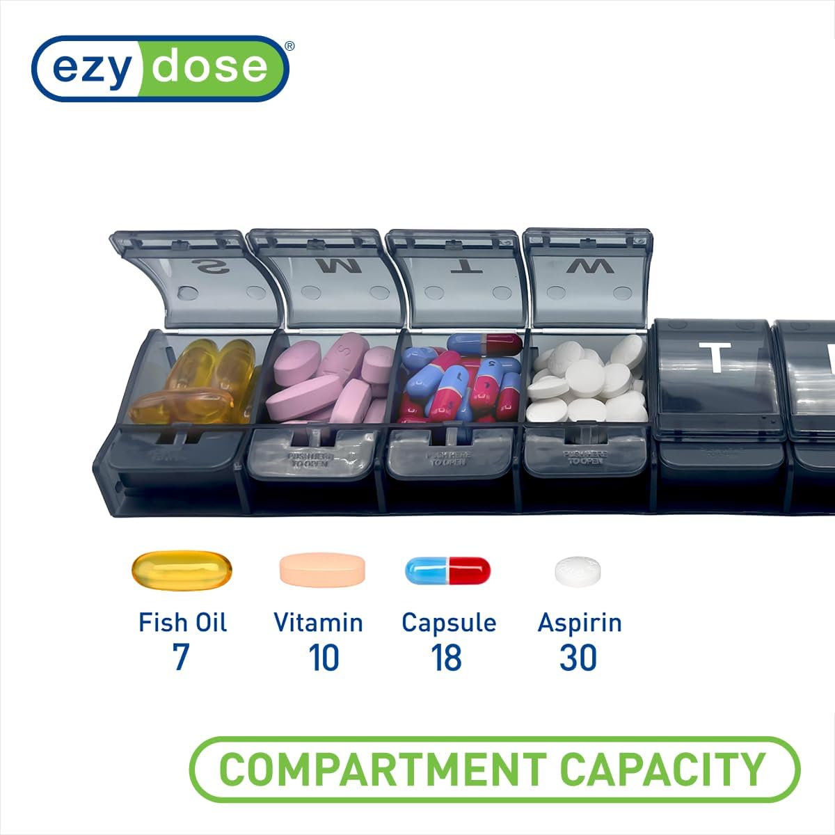 Ezy Dose® Push Button Weekly Pill Organizer