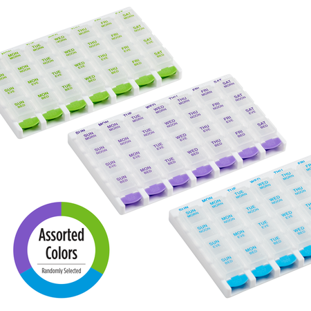 Push-Button One-Day-At-A-Time® Pill Planner assorted colors
