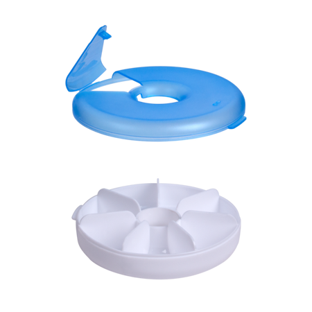 Lid removed on Easy Fill Weekly Carousel Pill Organizer