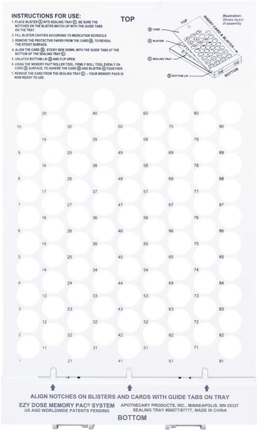 Ezy Dose® 90-Day Unit Dose Cold Seal System Planner Tray