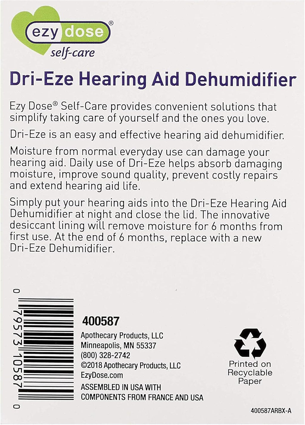 Ezy Dose® Dri-Eze Hearing Aid Dehumidifier