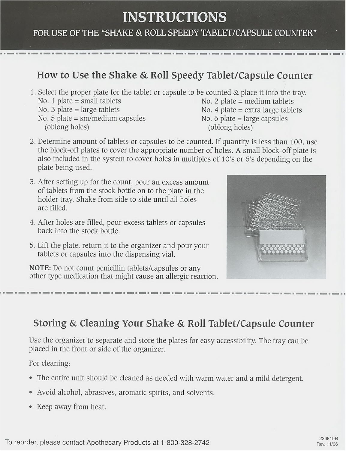Apothecary Products Shake & Roll Counter (6 Plates)