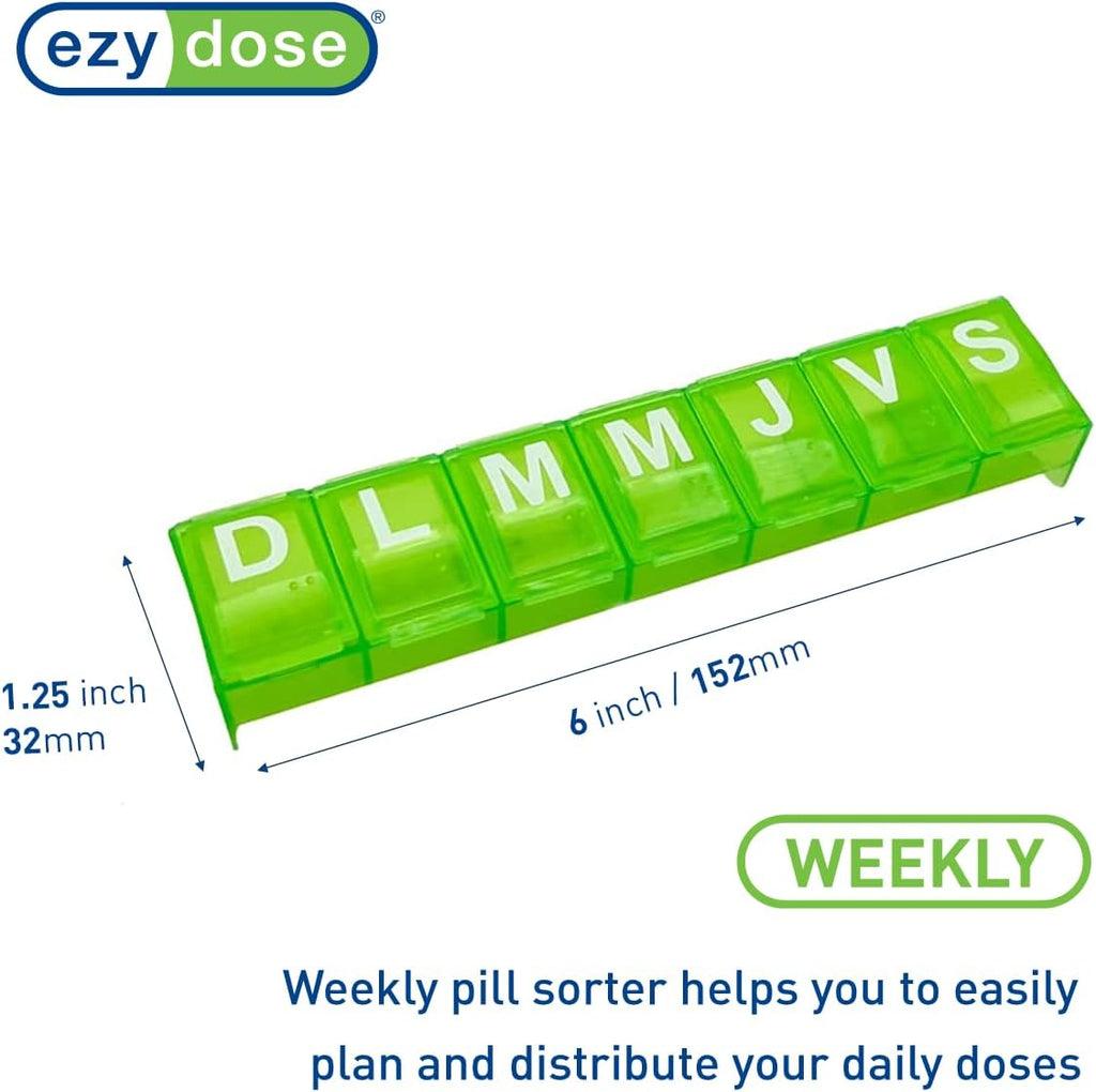 Ezy Dose® Weekly Spanish Pill Planner with Rounded Base