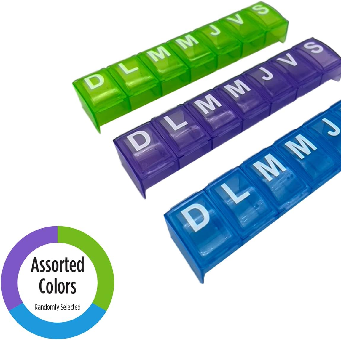 Ezy Dose® Contoured Weekly Pill Organizer, Spanish