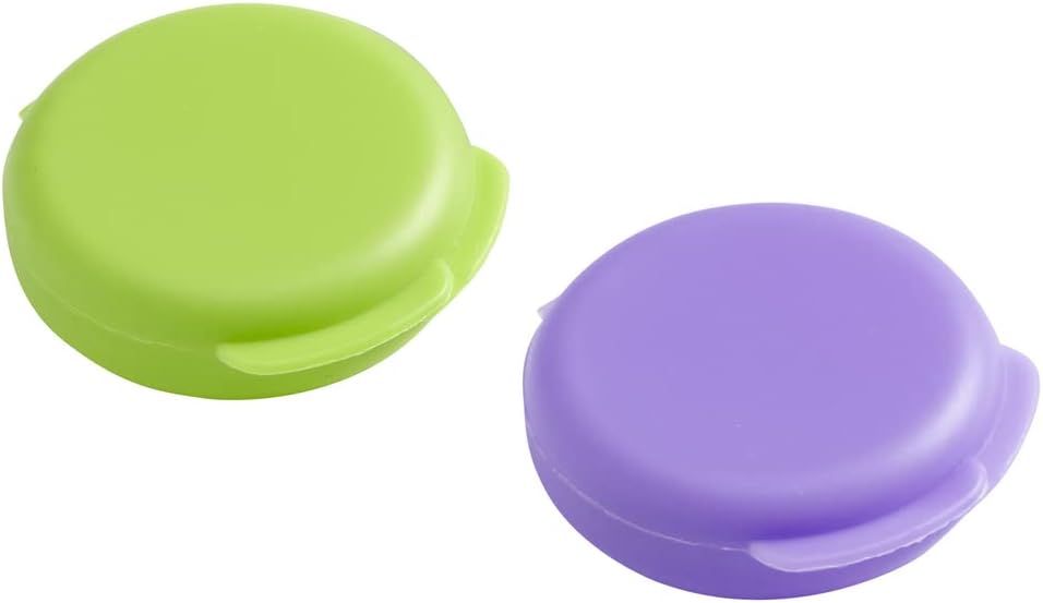 Ezy Dose® Green and Purple Compact Pill Containers with Snap-Shut Lid (2 Count)
