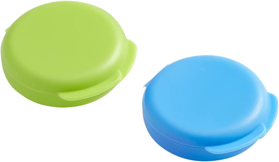Ezy Dose® Blue and Green Compact Pill Containers with Snap-Shut Lid (2 Count)