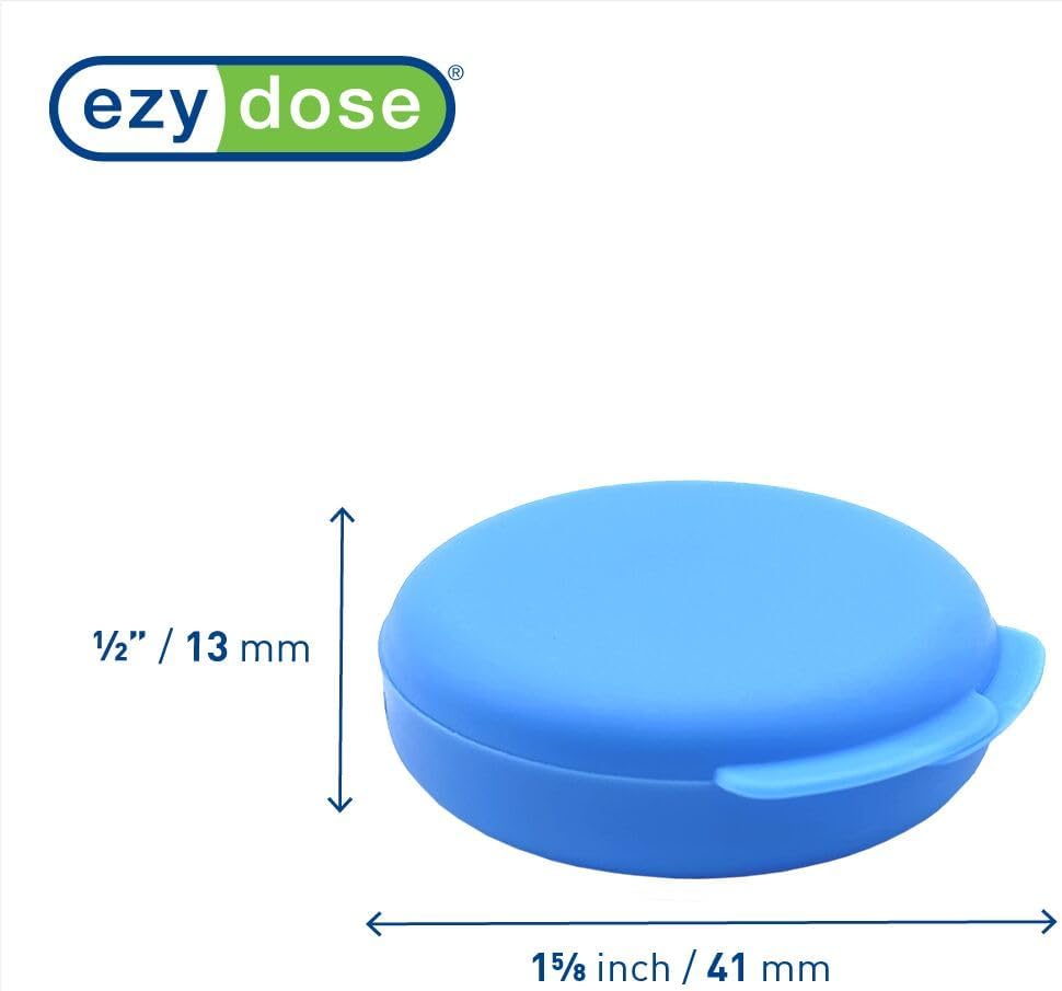 Ezy Dose®  Blue and Purple Compact Pill Containers with Snap-Shut Lid (2 Count)