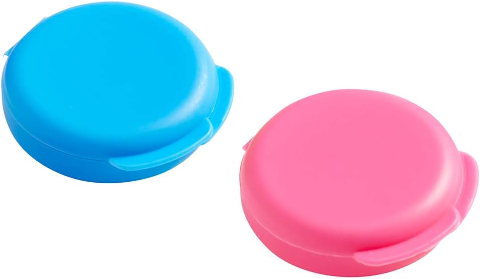 Ezy Dose® Blue and Pink Compact Pill Containers with Snap-Shut Lid (2 Count)