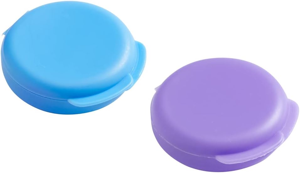 Ezy Dose®  Blue and Purple Compact Pill Containers with Snap-Shut Lid (2 Count)