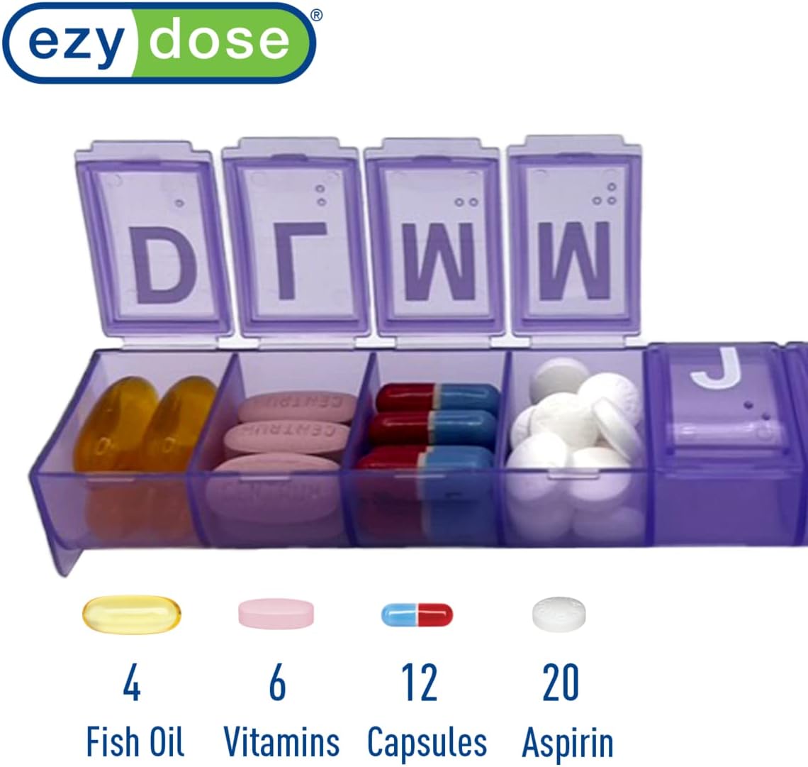 Ezy Dose® Contoured Weekly Pill Organizer, Spanish